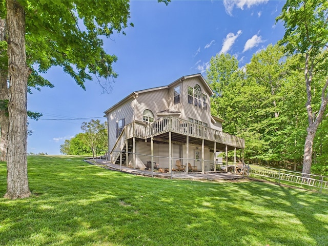 21 Heron Pt, Cadiz, KY 42211 - rear view of property featuring a deck, a patio area, and stairway