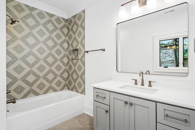 117 Alton Rd, Nashville, TN 37205 - full bathroom featuring vanity, shower / bath combination, and tile patterned floors