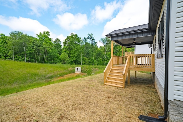 201 Dewberry Ct, Clarksville, TN 37042 - view of yard with stairs and ceiling fan