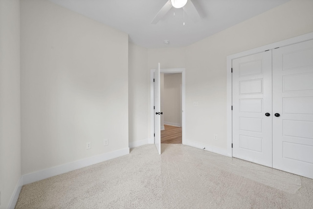 197 Dewberry Ct, Clarksville, TN 37042 - unfurnished bedroom with carpet floors, baseboards, a closet, and a ceiling fan