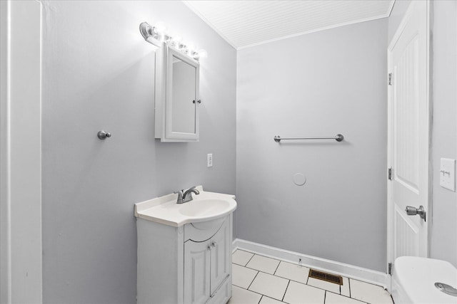 724 Shelly Ln, Rossville, GA 30741 - half bathroom featuring vanity and tile patterned floors
