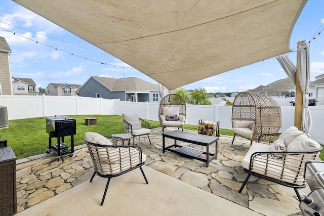 1006 Pepper Stone Dr, Lebanon, TN 37087 - view of patio / terrace featuring an outdoor hangout area, cooling unit, and a residential view