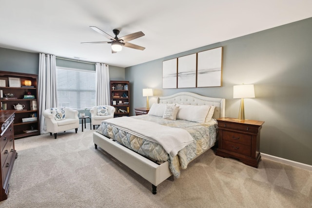 1006 Pepper Stone Dr, Lebanon, TN 37087 - bedroom featuring light colored carpet, baseboards, and a ceiling fan