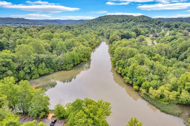3071 Bayshore Dr, Cookeville, TN 38506 - drone / aerial view of a forest and a water and mountain view