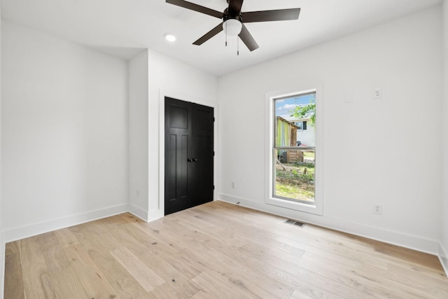 827 Oconner St, Smithville, TN 37166 - unfurnished bedroom featuring light wood-type flooring, baseboards, recessed lighting, and ceiling fan