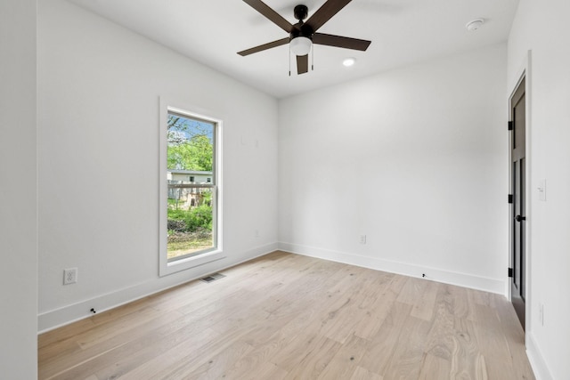827 Oconner St, Smithville, TN 37166 - empty room featuring ceiling fan, light wood-style flooring, a smoke detector, baseboards, and recessed lighting