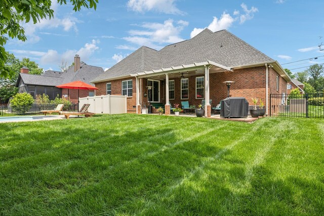 5405 Cliffstone Dr, Smyrna, TN 37167 - back of house with brick siding, a shingled roof, and a patio