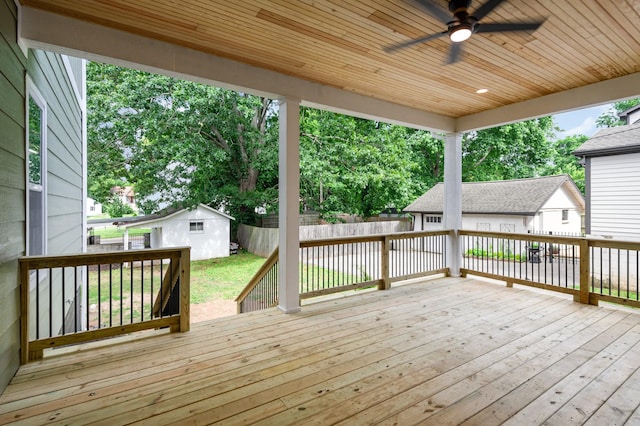 311 N 9th St, Nashville, TN 37206 - deck featuring an outbuilding and ceiling fan