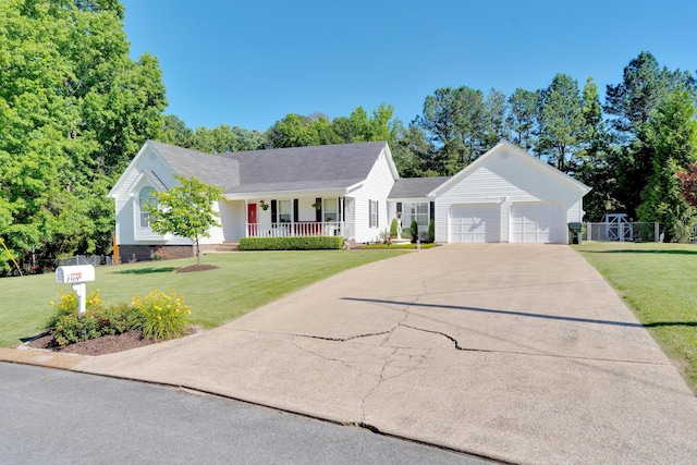 108 Dalewood Cir, Chickamauga, GA 30707 - single story home featuring covered porch, a garage, driveway, and a shingled roof