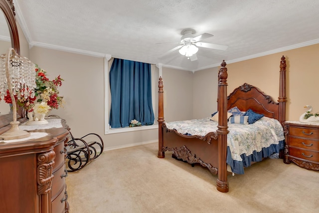 108 Dalewood Cir, Chickamauga, GA 30707 - bedroom featuring carpet flooring, ornamental molding, baseboards, and ceiling fan
