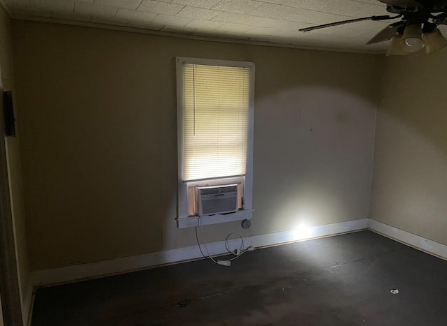3442 E Cross St, Rives, TN 38253 - unfurnished room featuring ceiling fan, cooling unit, concrete flooring, and baseboards