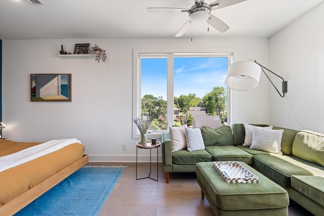 1041 E Trinity Ln Unit 419, Nashville, TN 37216 - bedroom featuring wood finished floors, baseboards, and a ceiling fan