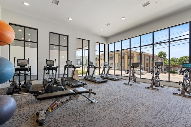 1041 E Trinity Ln Unit 419, Nashville, TN 37216 - gym featuring carpet and recessed lighting