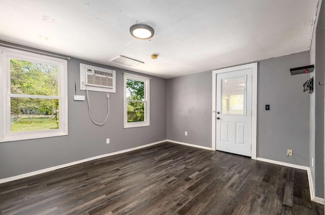 4706 Barfield Crescent Rd, Murfreesboro, TN 37128 - entrance foyer with dark wood-style floors, baseboards, and a wall mounted AC