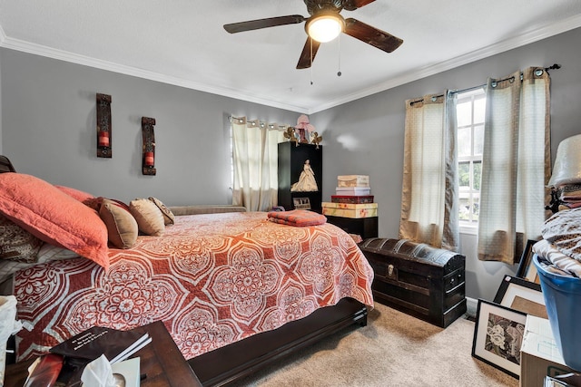 4028 Tomahawk Cir NW, Cleveland, TN 37312 - bedroom with carpet flooring, crown molding, and a ceiling fan