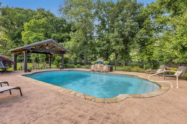 3630 Bear Creek Ln, Thompsons Station, TN 37179 - view of pool with a gazebo, a patio, and view of scattered trees