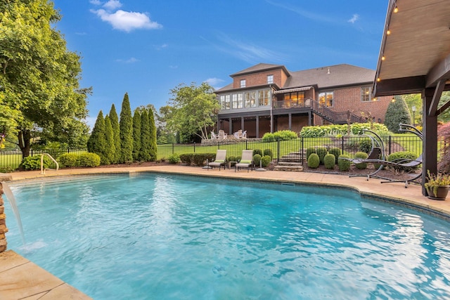 3630 Bear Creek Ln, Thompsons Station, TN 37179 - view of swimming pool with a fenced backyard and a patio area