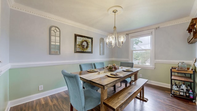 2432 Ponderosa Way, Antioch, TN 37013 - dining room featuring a chandelier, wood finished floors, baseboards, and ornamental molding