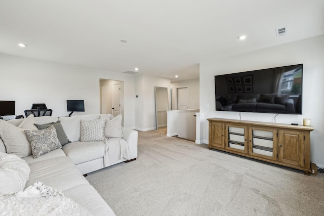 1705 Merkel Rd, Columbia, TN 38401 - living room featuring light colored carpet, recessed lighting, and baseboards