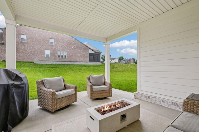 1705 Merkel Rd, Columbia, TN 38401 - view of patio featuring a fire pit and a grill