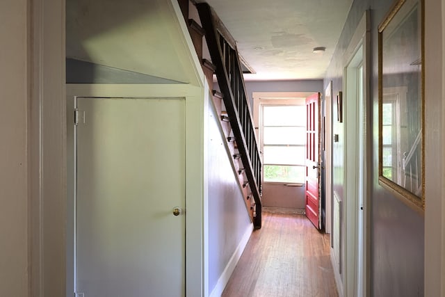 3281 Pulaski Hwy, Lawrenceburg, TN 38464 - hall with light wood finished floors, baseboards, and stairs