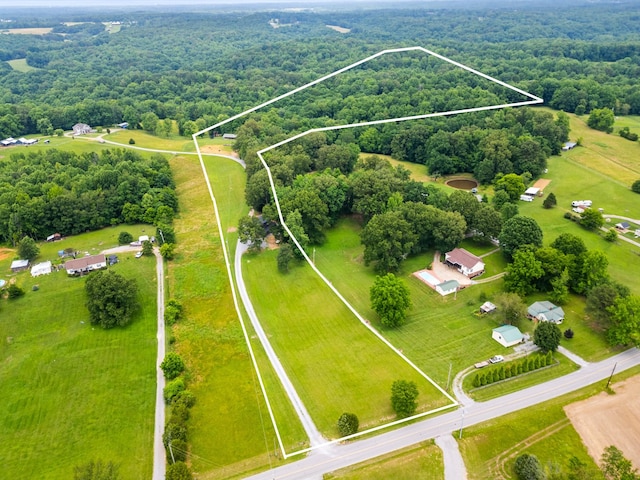 2751 Jarrell Ridge Rd, Clarksville, TN 37043 - aerial view of sparsely populated area featuring a forest and property boundaries highlighted