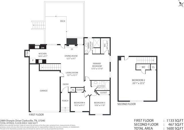 2889 Sharpie Dr, Clarksville, TN 37040 - room layout