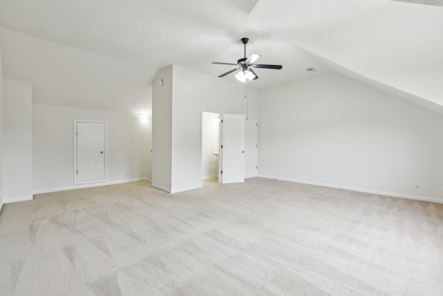 2889 Sharpie Dr, Clarksville, TN 37040 - additional living space with lofted ceiling, light carpet, ceiling fan, and baseboards