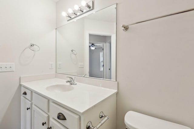2889 Sharpie Dr, Clarksville, TN 37040 - bathroom featuring vanity, toilet, and a ceiling fan
