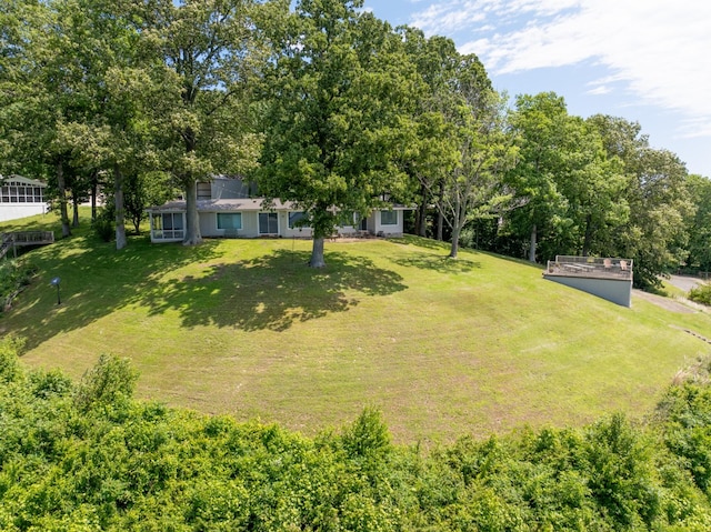 440 Bluff Point Ln, Waverly, TN 37185 - view of green lawn with view of wooded area