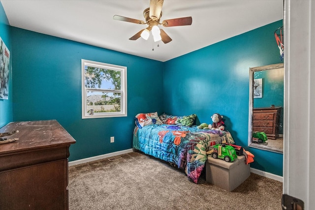 84 Del Toro Dr, Sparta, TN 38583 - bedroom featuring carpet floors, baseboards, and a ceiling fan