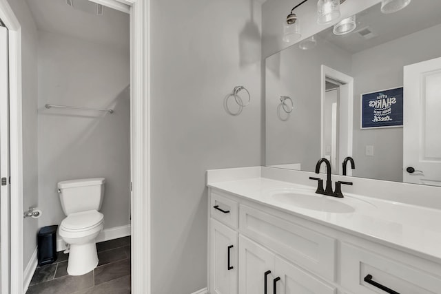 4480 Old Murfreesboro Rd W, Lebanon, TN 37090 - bathroom with vanity, toilet, baseboards, and tile patterned flooring