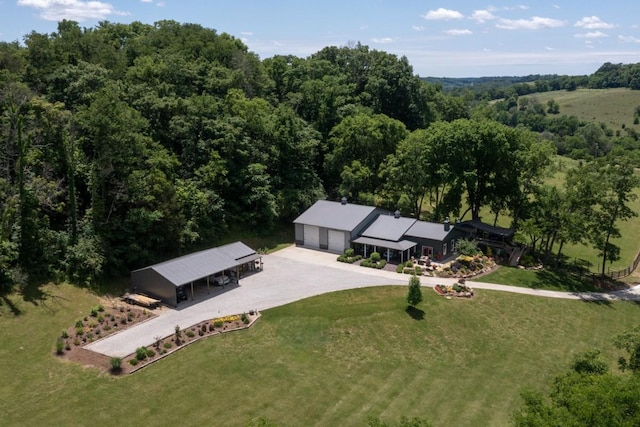 2878 Fly Rd, Santa Fe, TN 38482 - view from above of property with a heavily wooded area