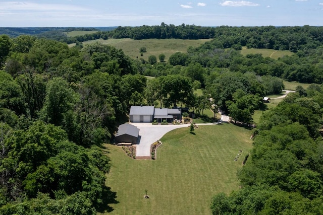 2878 Fly Rd, Santa Fe, TN 38482 - aerial view of property and surrounding area with a heavily wooded area