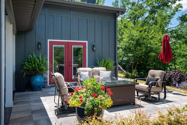 2878 Fly Rd, Santa Fe, TN 38482 - view of patio / terrace featuring an outdoor hangout area and french doors