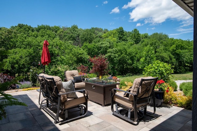 2878 Fly Rd, Santa Fe, TN 38482 - view of patio / terrace with a view of trees and an outdoor living space