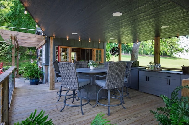 2878 Fly Rd, Santa Fe, TN 38482 - deck featuring outdoor dining space