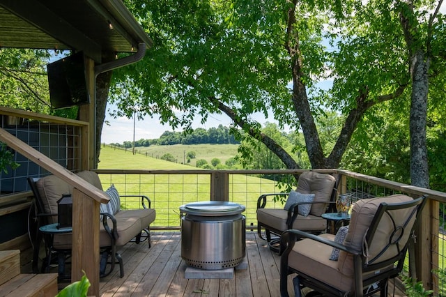 2878 Fly Rd, Santa Fe, TN 38482 - wooden terrace featuring a yard