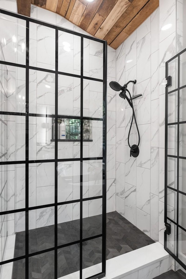 2878 Fly Rd, Santa Fe, TN 38482 - full bath featuring a stall shower and wooden ceiling