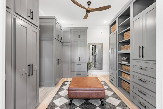 2878 Fly Rd, Santa Fe, TN 38482 - spacious closet featuring ceiling fan and light wood finished floors