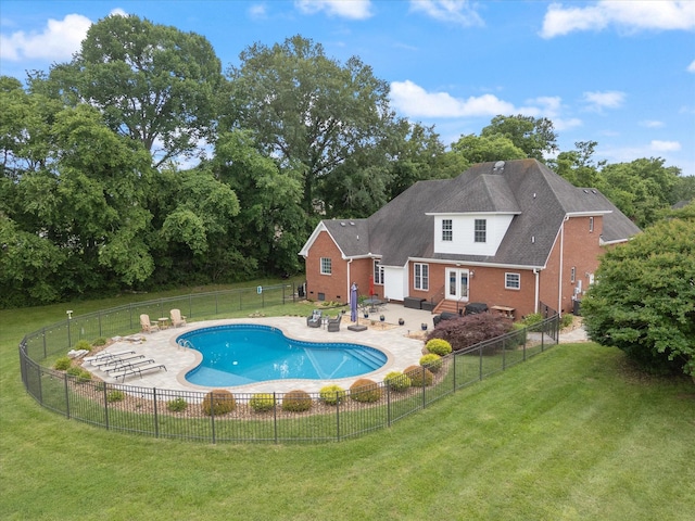 502 Tarver Ct, Smyrna, TN 37167 - view of pool featuring french doors, a patio area, and view of scattered trees