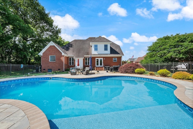 502 Tarver Ct, Smyrna, TN 37167 - view of pool featuring french doors, a patio, a fenced backyard, and entry steps