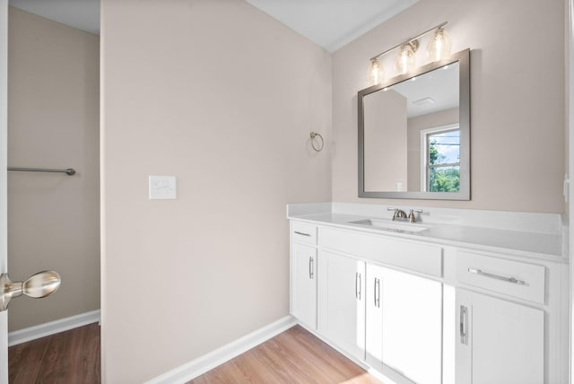 102 Colson Rd, Dover, TN 37058 - bathroom with vanity, wood finished floors, and baseboards