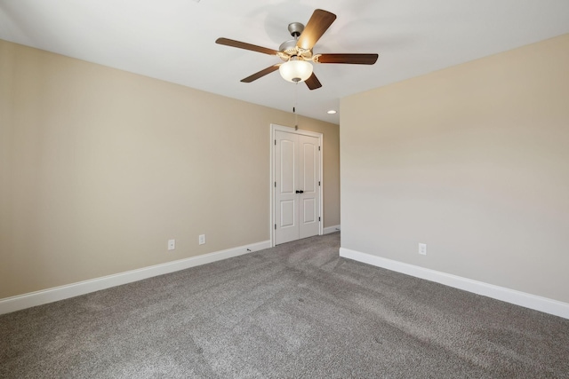 3317 Clovercroft Dr, Murfreesboro, TN 37130 - carpeted empty room with a ceiling fan, baseboards, and recessed lighting