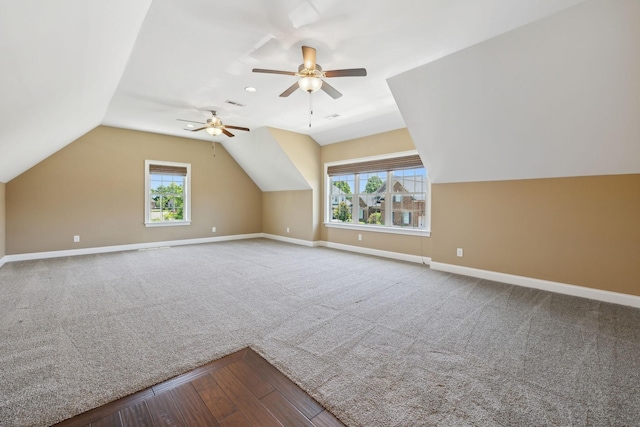 3317 Clovercroft Dr, Murfreesboro, TN 37130 - bonus room with baseboards, ceiling fan, lofted ceiling, and carpet