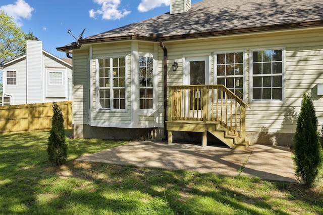 808 Split Oak Ct, Antioch, TN 37013 - rear view of property with a patio, a chimney, and a shingled roof