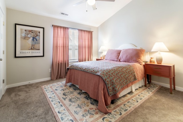 2515 Hanford Ave, Old Hickory, TN 37138 - bedroom featuring light carpet, baseboards, a ceiling fan, and lofted ceiling