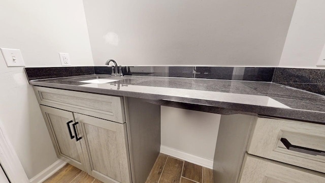 3012 Owendale Dr, Antioch, TN 37013 - bathroom featuring wood finished floors, vanity, and baseboards