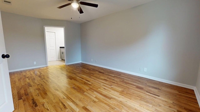 3012 Owendale Dr, Antioch, TN 37013 - empty room featuring a ceiling fan, light wood finished floors, and baseboards