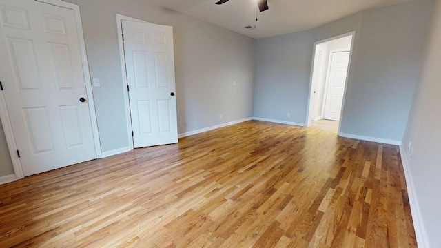 3012 Owendale Dr, Antioch, TN 37013 - empty room featuring ceiling fan, light wood-style flooring, and baseboards
